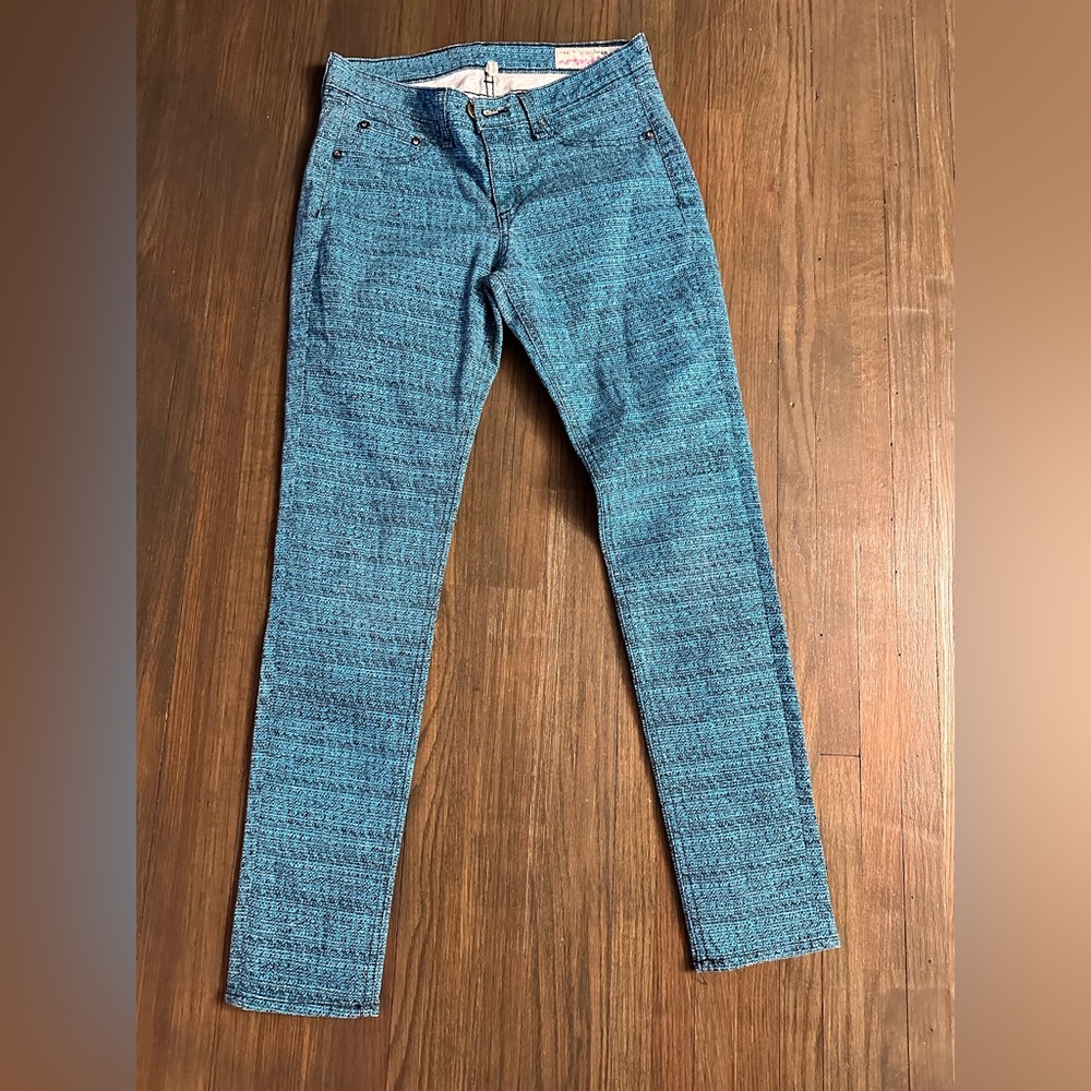 Rag & Bone Turquoise Textured Jeans Leggings Size 28
